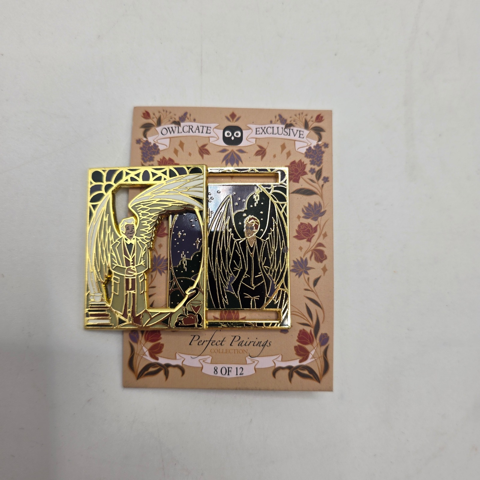 Owlcrate Enamel Pin Gold Good Omens Sliding Aziraphale Crowley Bookish Pin — image 2 of 3
